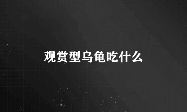 观赏型乌龟吃什么