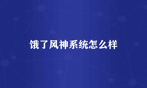 饿了风神系统怎么样