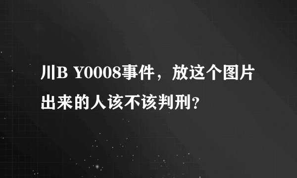 川B Y0008事件，放这个图片出来的人该不该判刑？