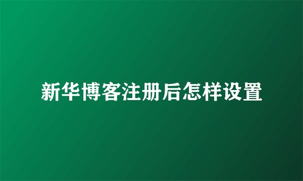 新华博客注册后怎样设置