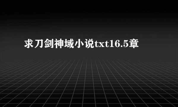 求刀剑神域小说txt16.5章
