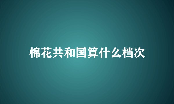 棉花共和国算什么档次