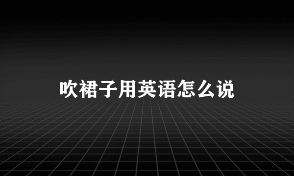 吹裙子用英语怎么说