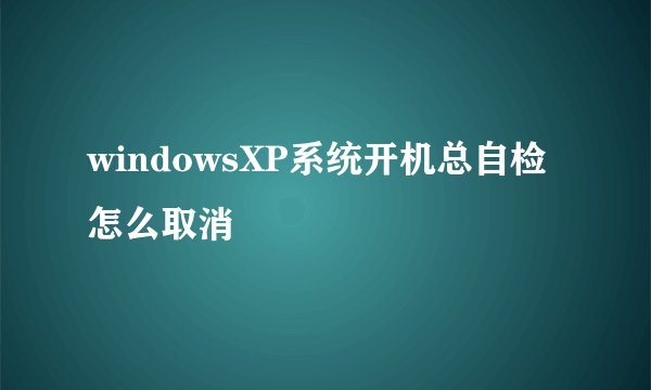 windowsXP系统开机总自检怎么取消