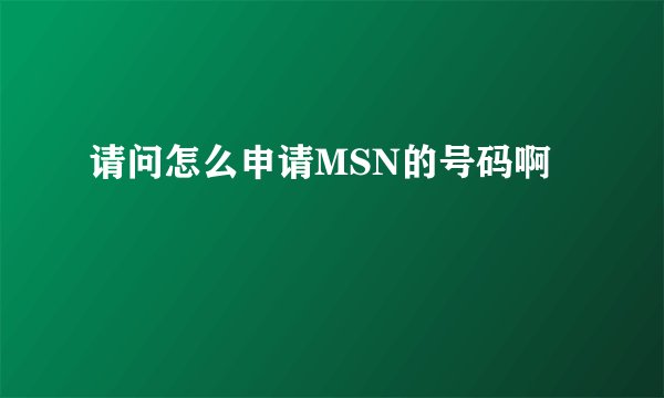 请问怎么申请MSN的号码啊