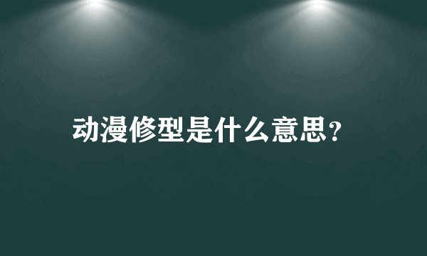 动漫修型是什么意思？