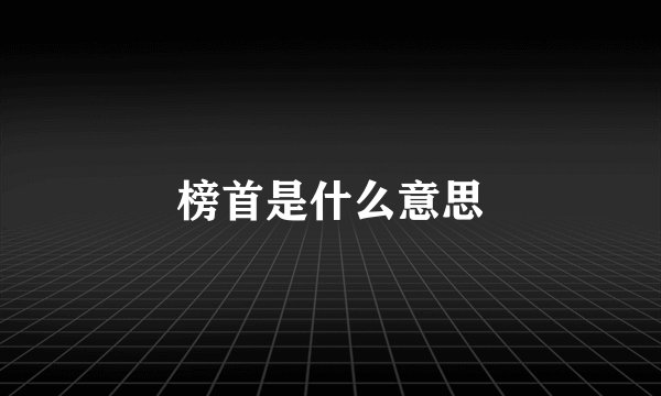 榜首是什么意思