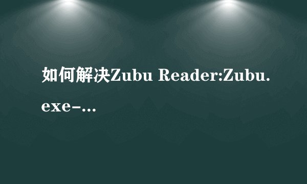 如何解决Zubu Reader:Zubu.exe-应用程序错误