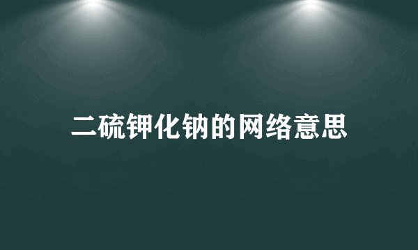 二硫钾化钠的网络意思