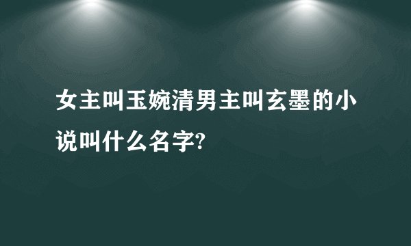 女主叫玉婉清男主叫玄墨的小说叫什么名字?