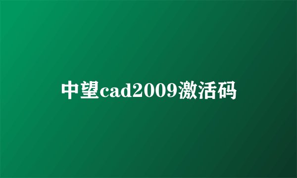 中望cad2009激活码