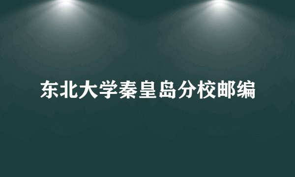 东北大学秦皇岛分校邮编