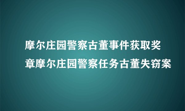 摩尔庄园警察古董事件获取奖章摩尔庄园警察任务古董失窃案