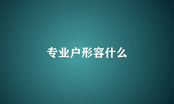 专业户形容什么