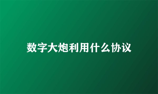 数字大炮利用什么协议