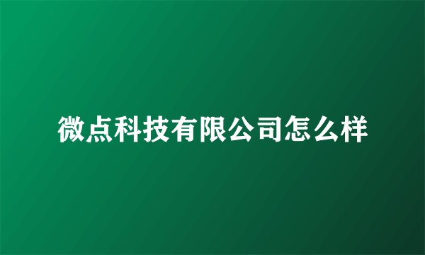 微点科技有限公司怎么样