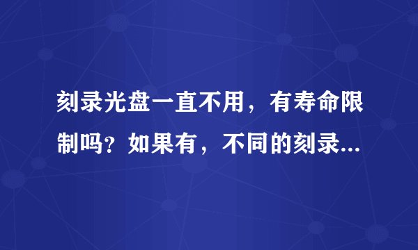刻录光盘一直不用，有寿命限制吗？如果有，不同的刻录盘寿命是多少？