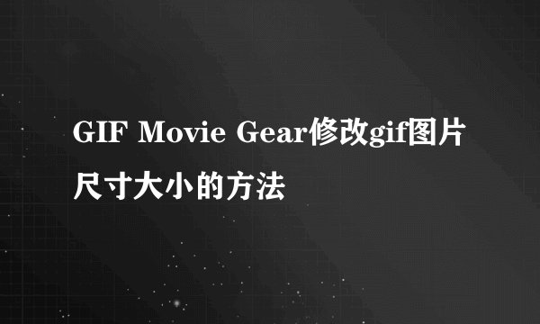 GIF Movie Gear修改gif图片尺寸大小的方法