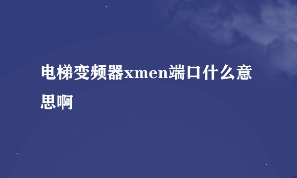 电梯变频器xmen端口什么意思啊