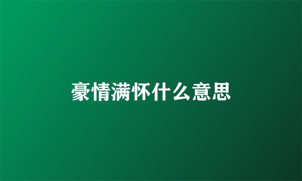 豪情满怀什么意思