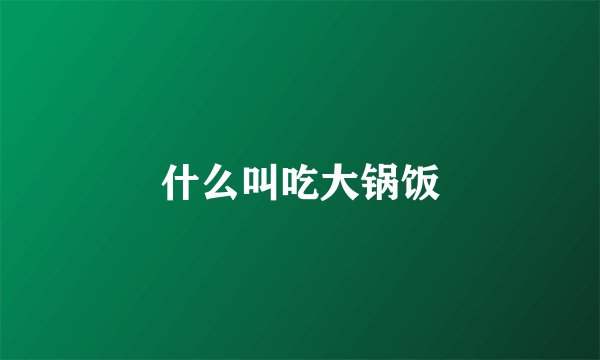 什么叫吃大锅饭