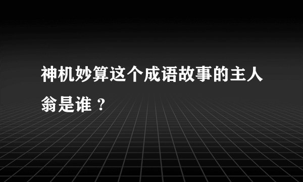 神机妙算这个成语故事的主人翁是谁 ?