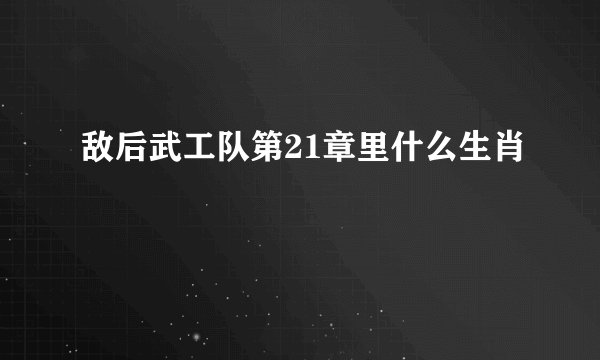 敌后武工队第21章里什么生肖