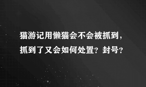 猫游记用懒猫会不会被抓到，抓到了又会如何处置？封号？