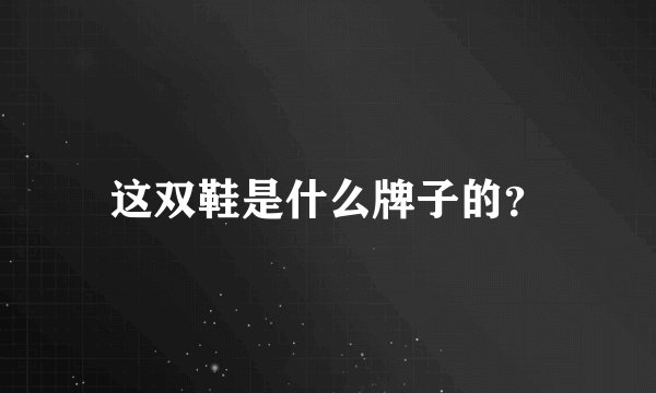 这双鞋是什么牌子的？