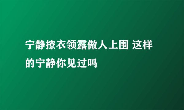 宁静撩衣领露傲人上围 这样的宁静你见过吗
