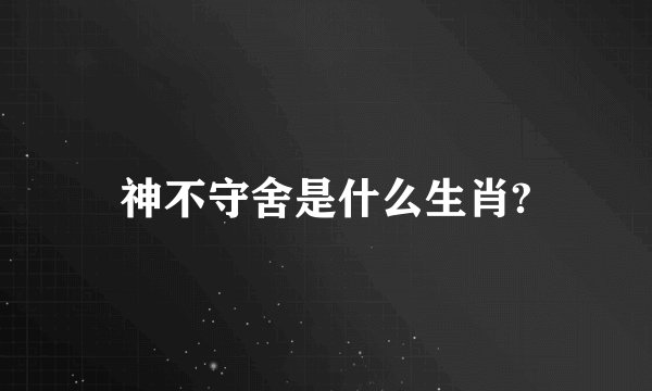神不守舍是什么生肖?