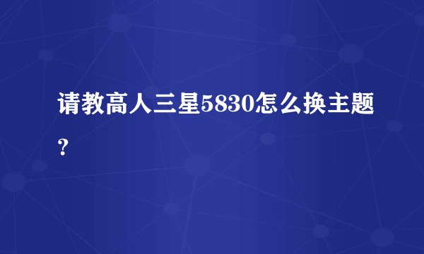 请教高人三星5830怎么换主题？