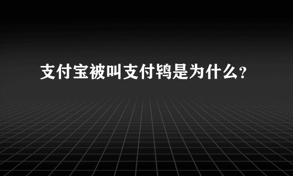 支付宝被叫支付鸨是为什么？