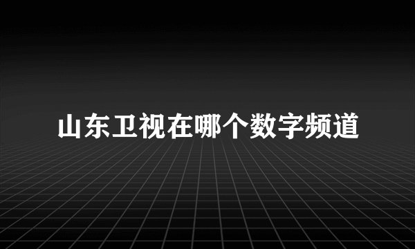 山东卫视在哪个数字频道