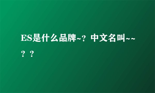 ES是什么品牌~？中文名叫~~？？