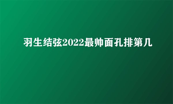 羽生结弦2022最帅面孔排第几