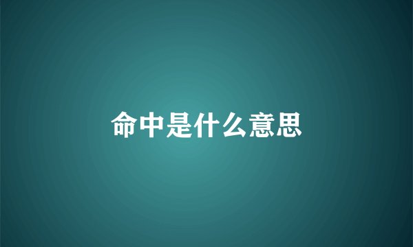 命中是什么意思