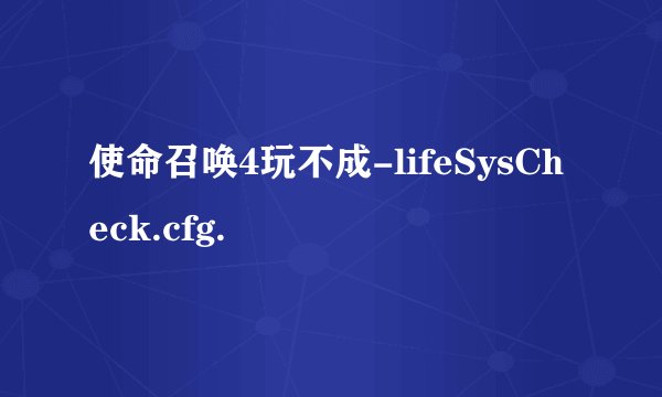 使命召唤4玩不成-lifeSysCheck.cfg.