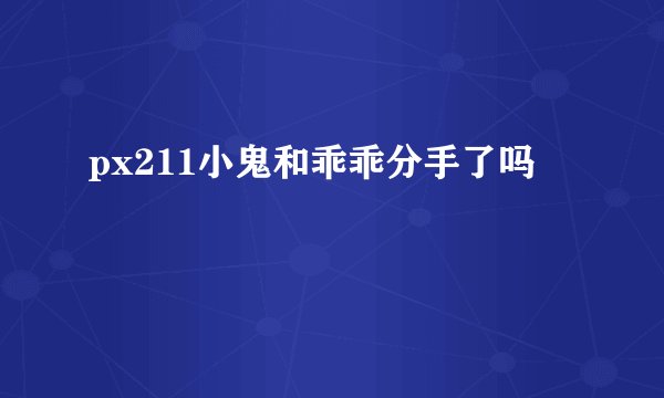 px211小鬼和乖乖分手了吗