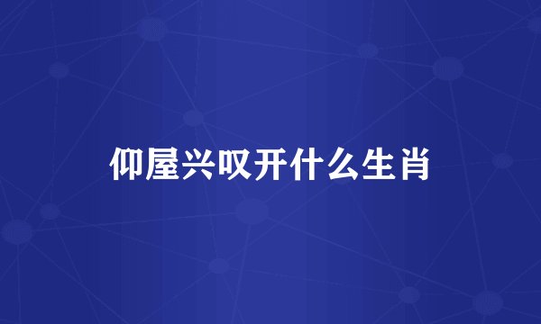 仰屋兴叹开什么生肖