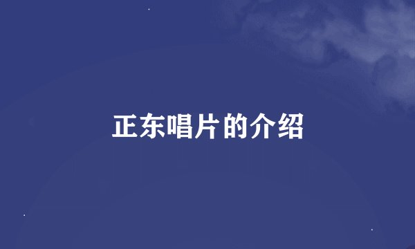 正东唱片的介绍