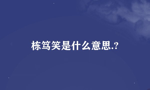 栋笃笑是什么意思.?