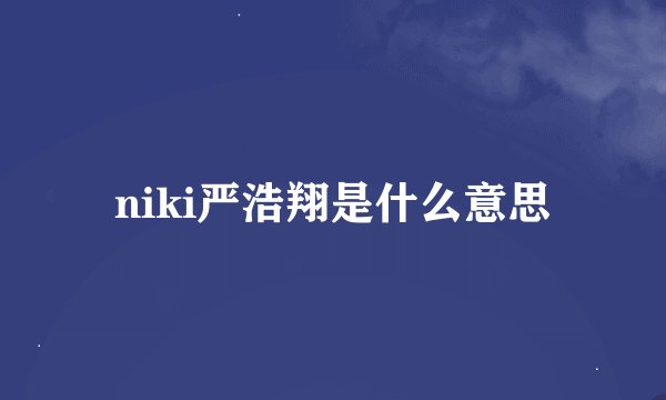 niki严浩翔是什么意思