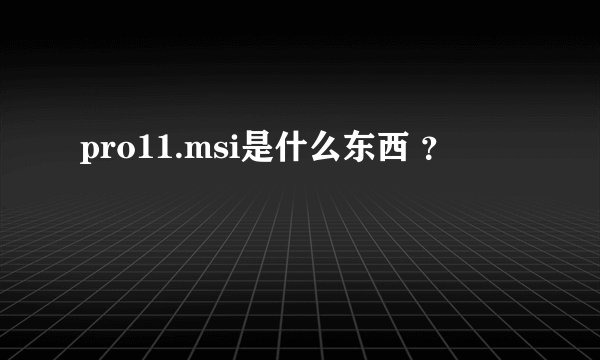 pro11.msi是什么东西 ？