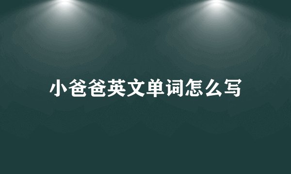 小爸爸英文单词怎么写