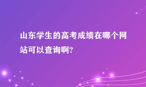 山东学生的高考成绩在哪个网站可以查询啊?