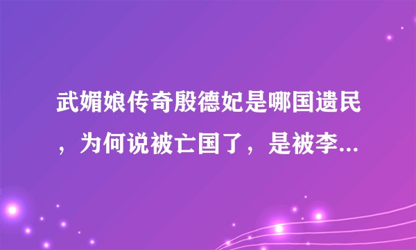 武媚娘传奇殷德妃是哪国遗民，为何说被亡国了，是被李世民灭的么？？？