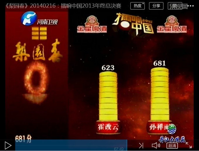 去年梨园春金奖擂主叫什么，唱的是红脸王