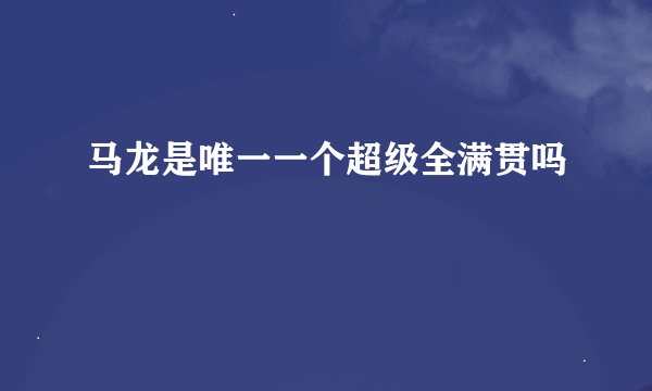 马龙是唯一一个超级全满贯吗