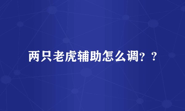 两只老虎辅助怎么调？?